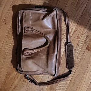 Leather distressed laptop bag